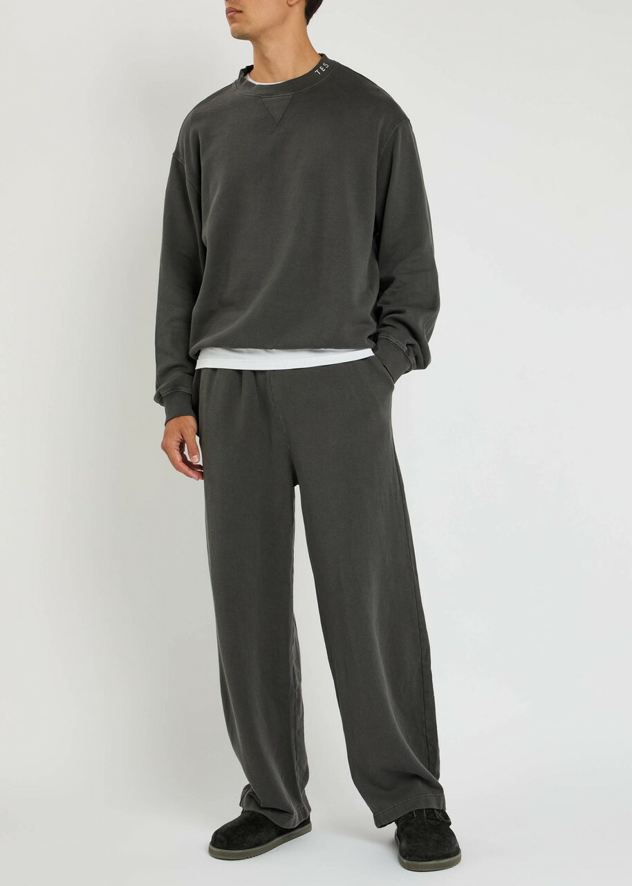 The Elder Statesman Daily Cotton and Cashmere-blend Sweatpants Dark Grey
