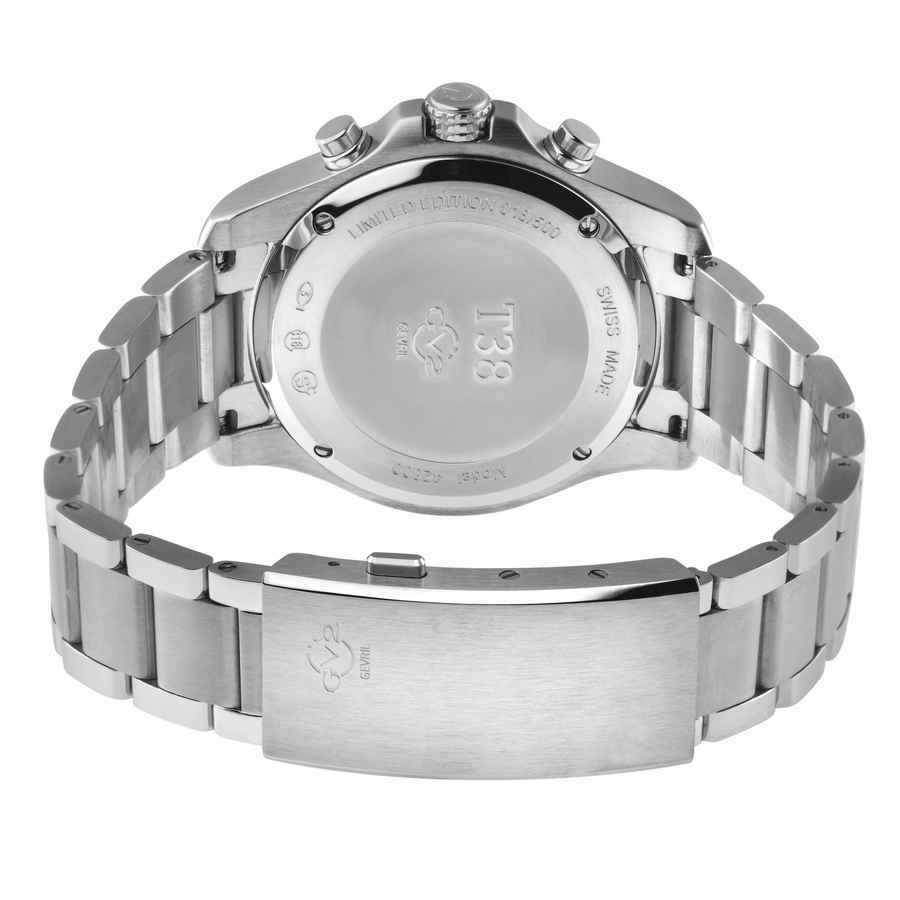 GV2 by Gevril T38 Chronograph Quartz Blue Dial Mens Watch 42801B