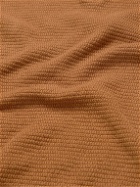 Mr P. - Honeycomb-Knit Linen and Cotton-Blend Polo Shirt - Orange
