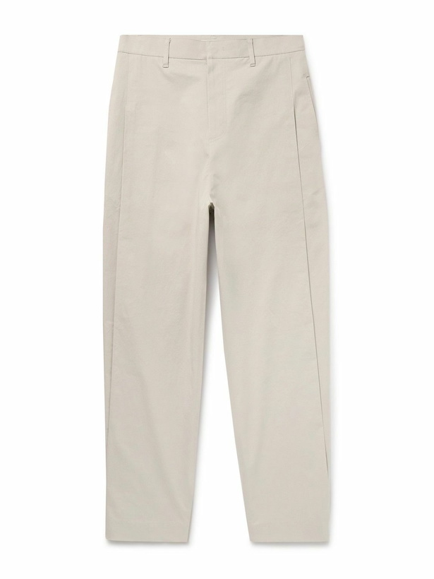 Photo: Amomento - Straight-Leg Pleated Cotton-Blend Poplin Trousers - Neutrals