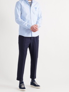 AMI PARIS - Button-Down Collar Logo-Embroidered Cotton Oxford Shirt - Blue - EU 39