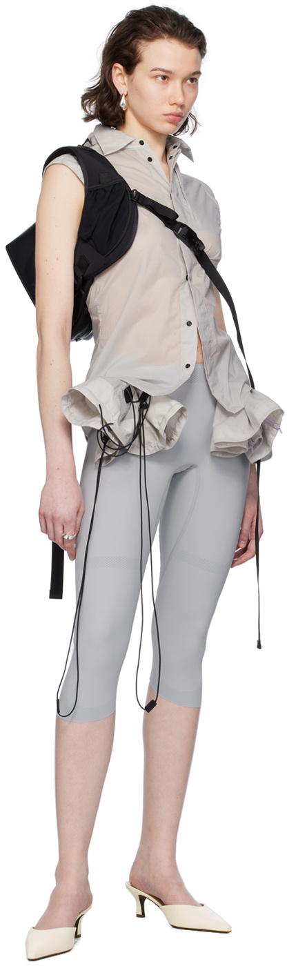 JOHANNA PARV Gray Folded Waist Leggings