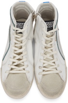 Golden Goose White Leather & Suede Slide Classic High-Top Sneakers