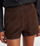 Nour Hammour Leontine suede shorts