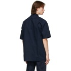 Saintwoods Navy Workshirt Short Sleeve Shirt
