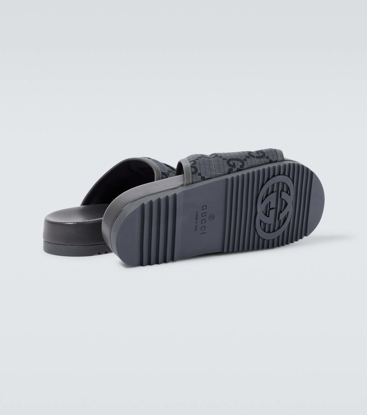 Gucci GG leather-trimmed slides Gucci