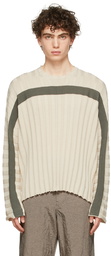 Eckhaus Latta Beige Accordion Sweater