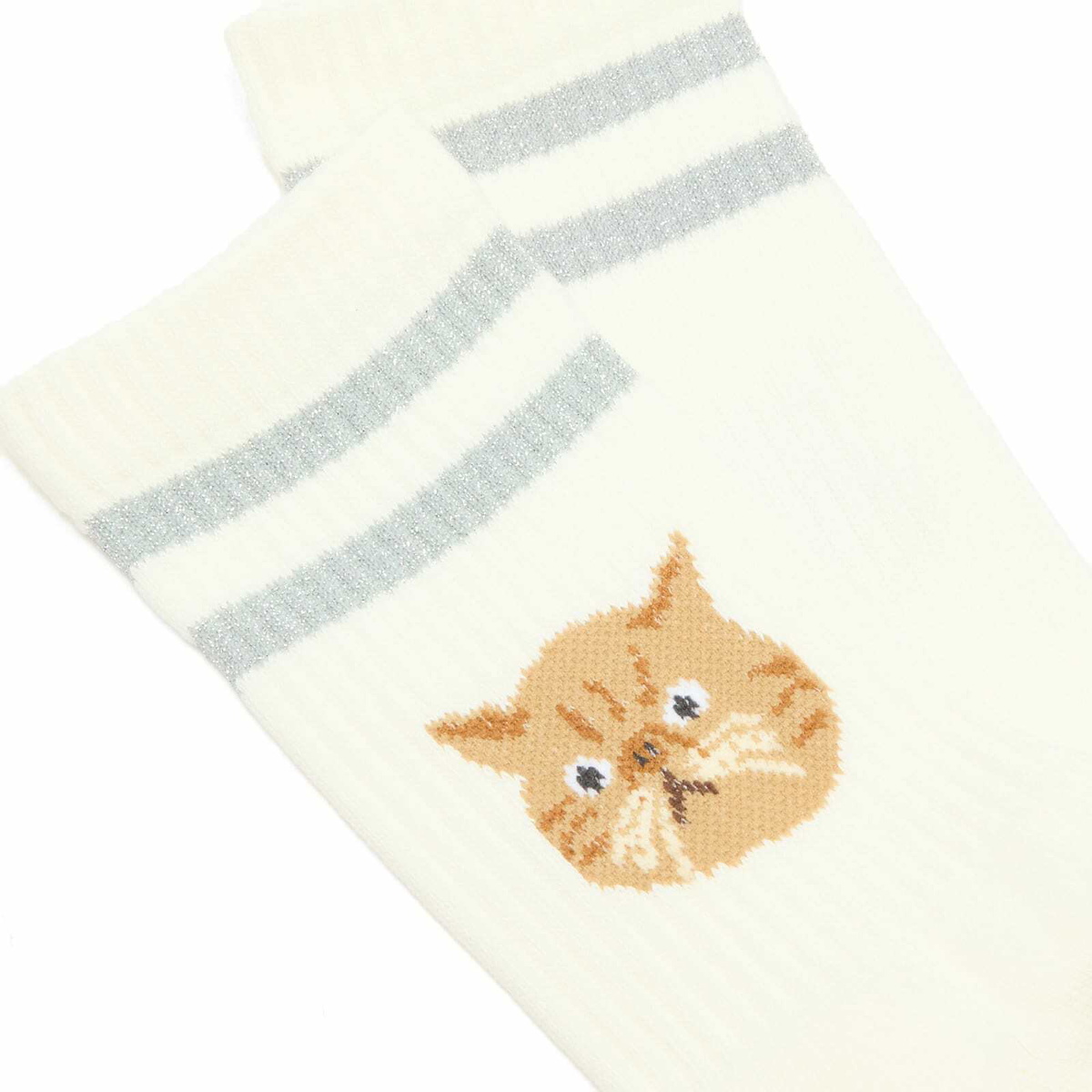 Rostersox Cat Socks in White/Grey