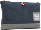 Thom Browne Blue Large Zip Pouch