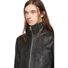 Deepti Black Leather Membrane Sleeve Jacket