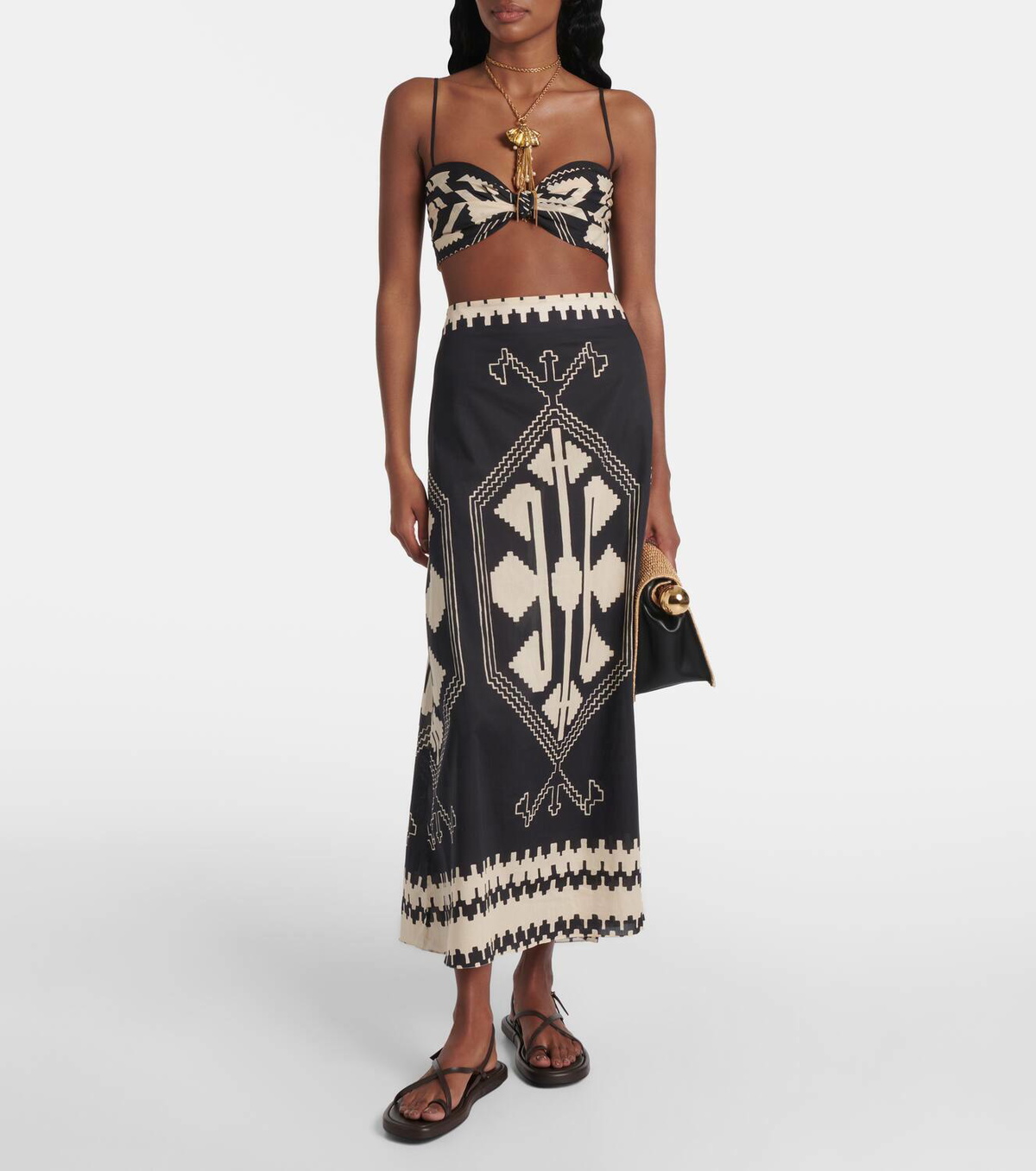 Johanna Ortiz Printed cotton bra top