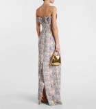 Markarian Demetra floral linen-blend gown