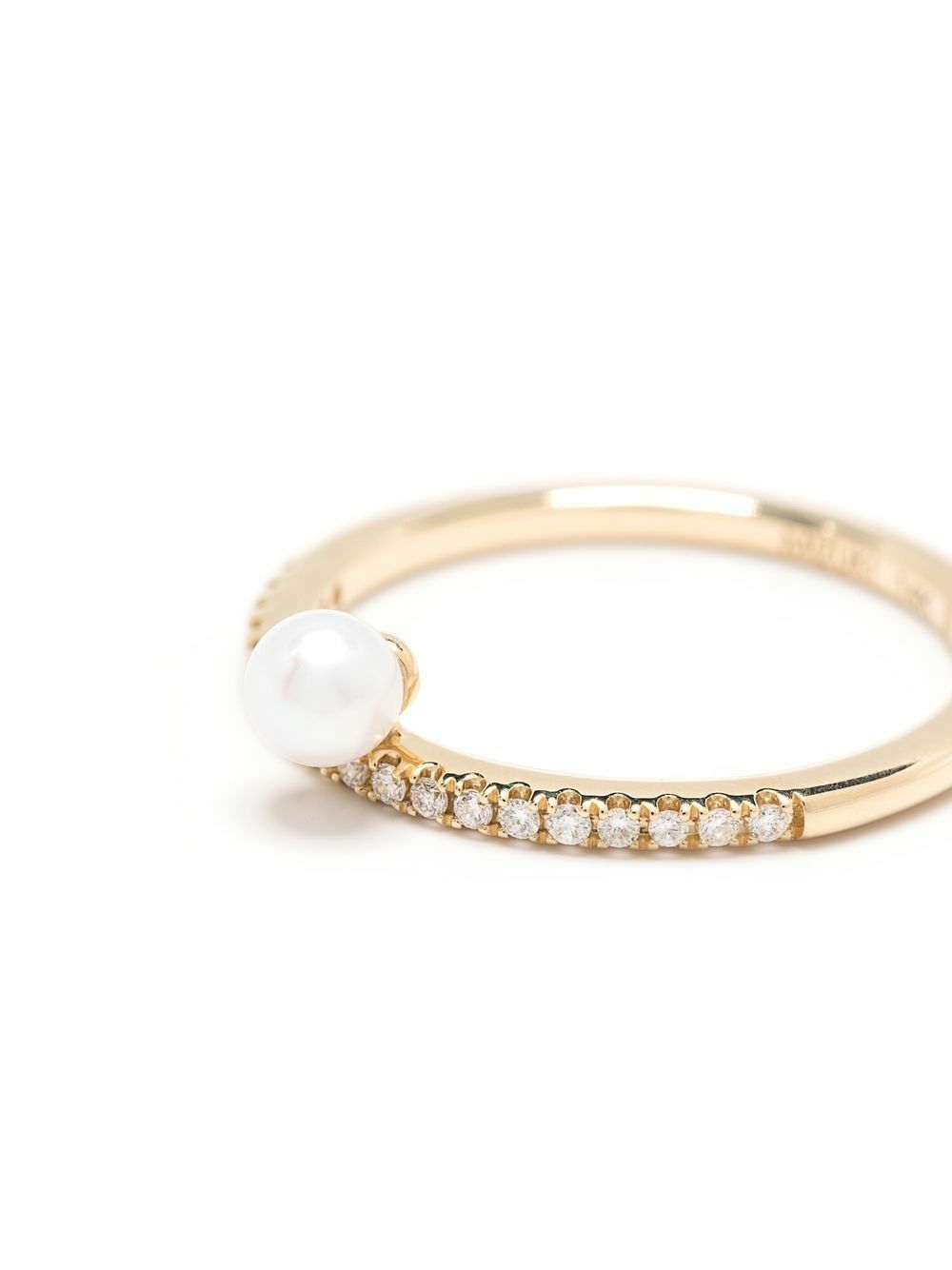 Mizuki 14K Yellow Gold Sea Of Beauty Diamond And Pearl Ring