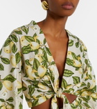 Adriana Degreas Printed cotton-blend crop top
