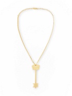Balenciaga - Engraved Gold-Tone Pendant Necklace