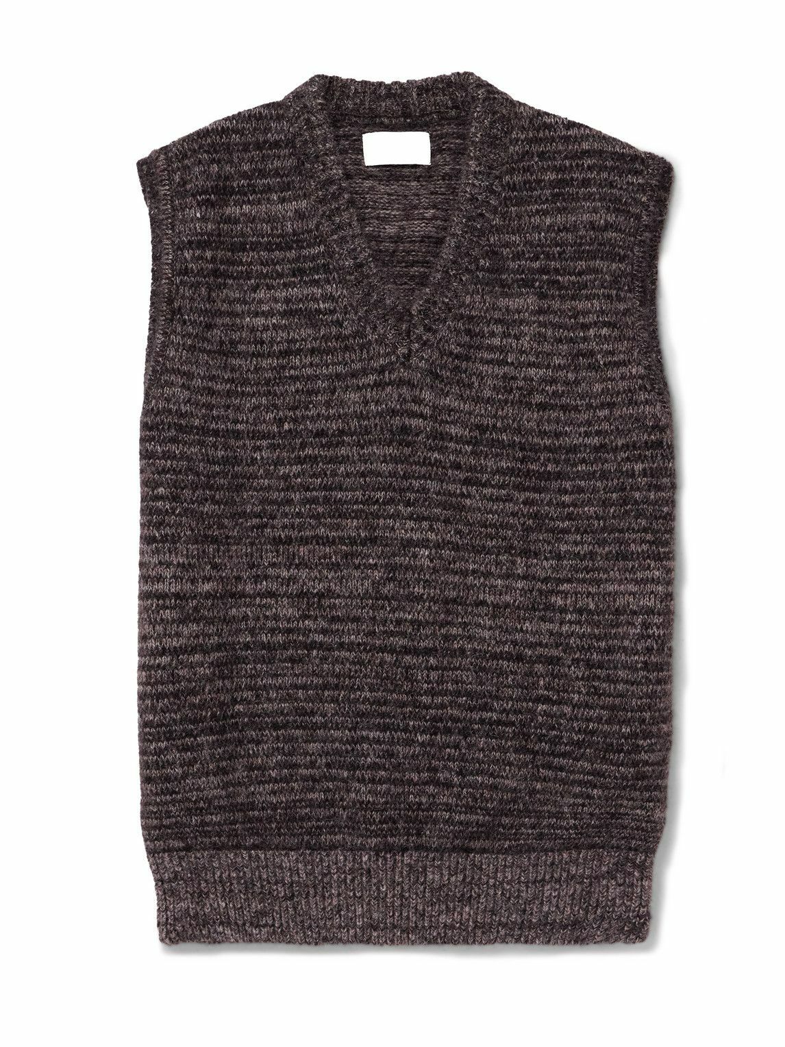 Noah - Brushed Shetland Wool Sweater Vest - Gray Noah NYC