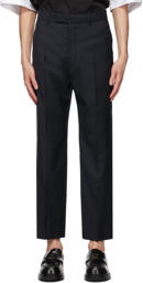 We11done Navy Wool Slim Trousers