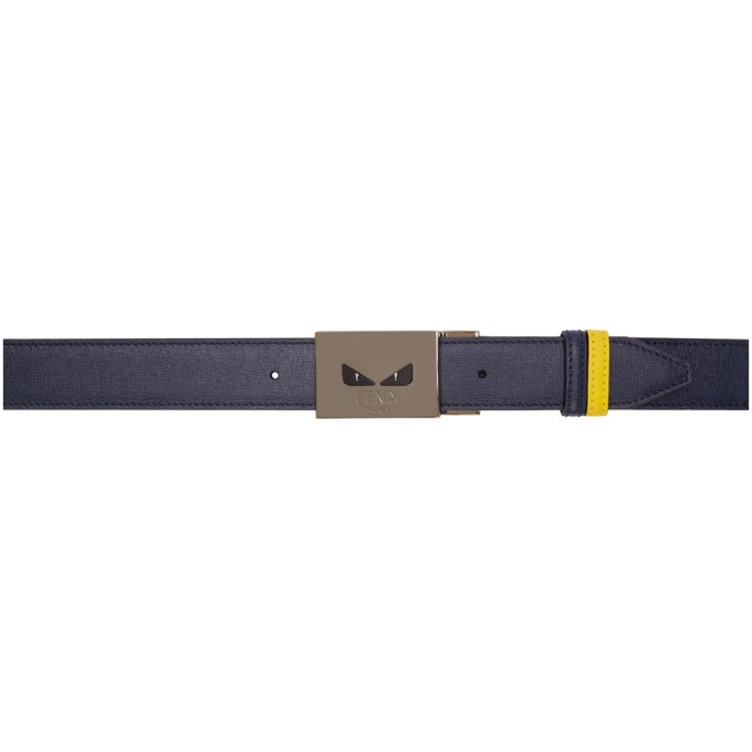 Photo: Fendi Blue and Yellow Bag Bugs Belt