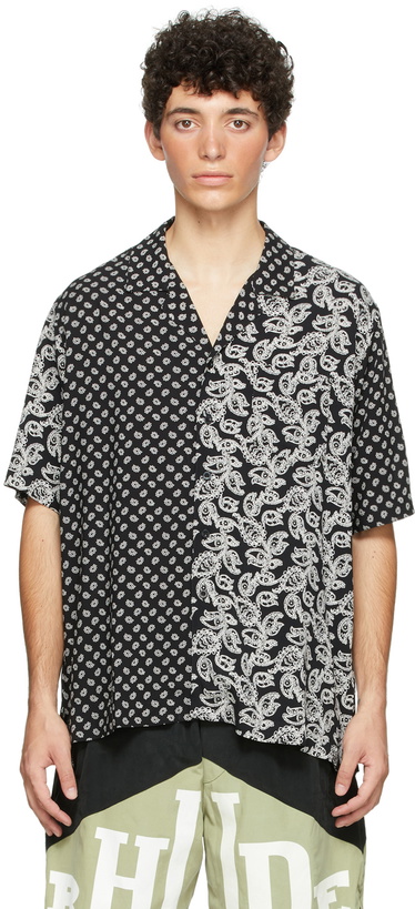 Photo: Rhude SSENSE Exclusive Black Bandana Short Sleeve Shirt