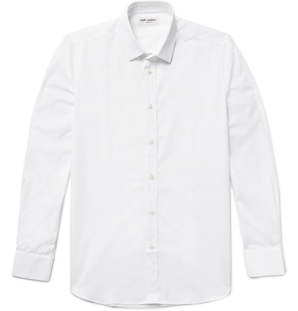 Saint Laurent Men's Yves Striped Georgette Dress Shirt