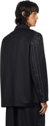 Camiel Fortgens Black Quilted Suit Blazer