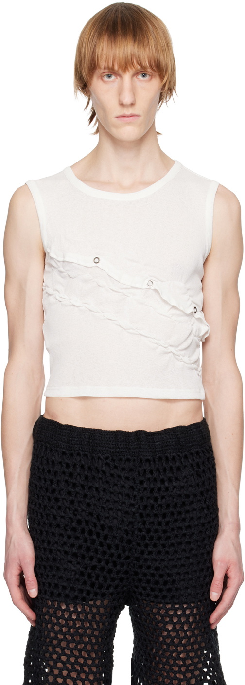 PONDER.ER White Twisted Tank Top