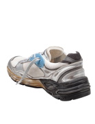 Golden Goose Dad-star Sneakers In Mesh And Laminated Leather Color Grey And Blackrunning