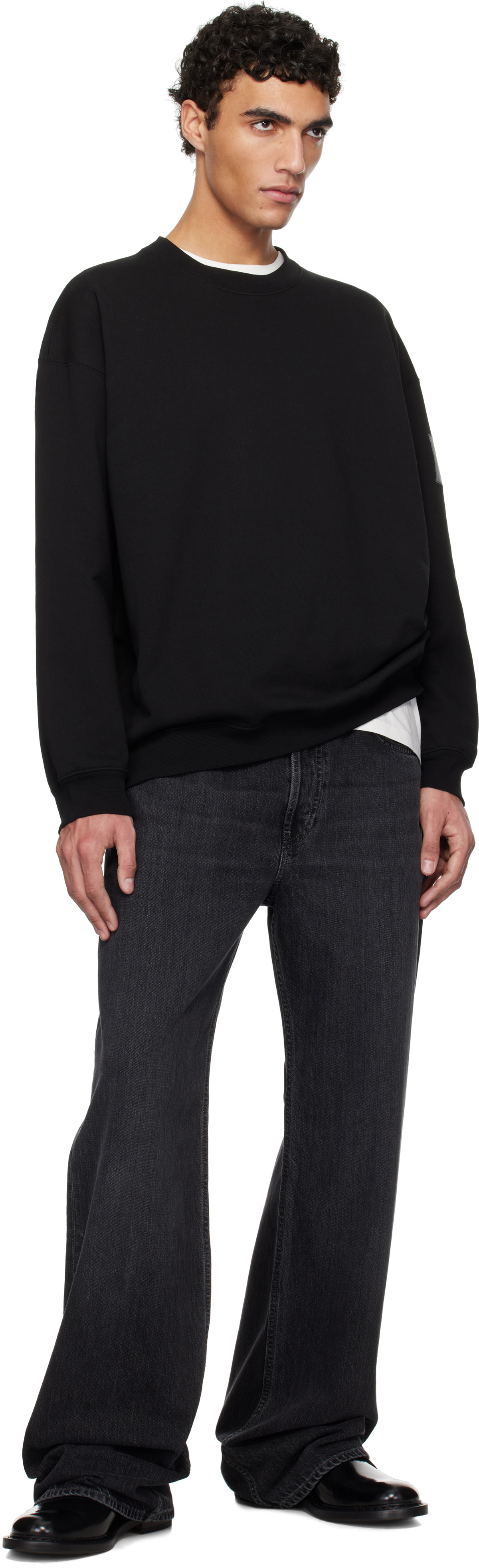 N.Hoolywood Black Crewneck Sweatshirt
