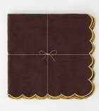 Once Milano Set of 4 scalloped linen napkins