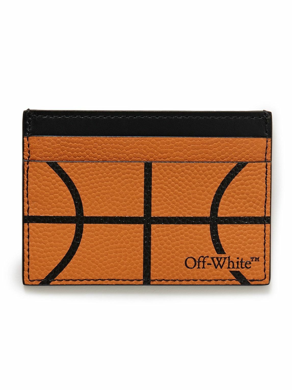 Photo: Off-White - Basketball Logo-Print Full-Grain Leather Cardholder