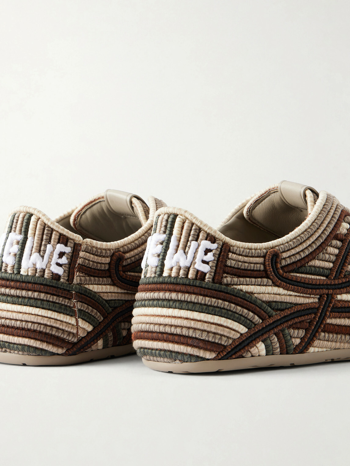 LOEWE - Paula's Ibiza Yago Embroidered Canvas Sneakers - Brown