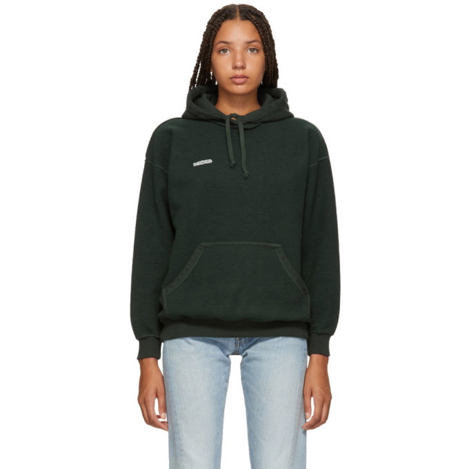 Photo: Vetements Green Fitted Inside Out Hoodie