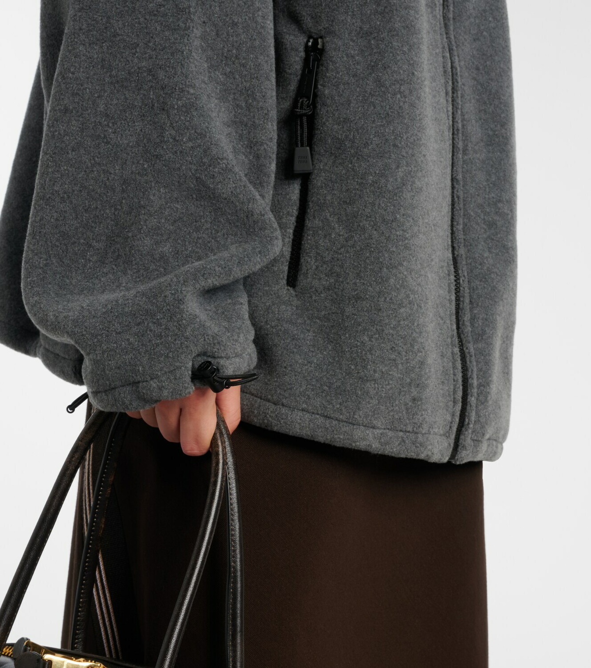 Miu Miu Logo oversized fleece sweatshirt