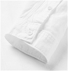 nonnative - Scientist Grandad-Collar Cotton Oxford Half-Placket Shirt - White