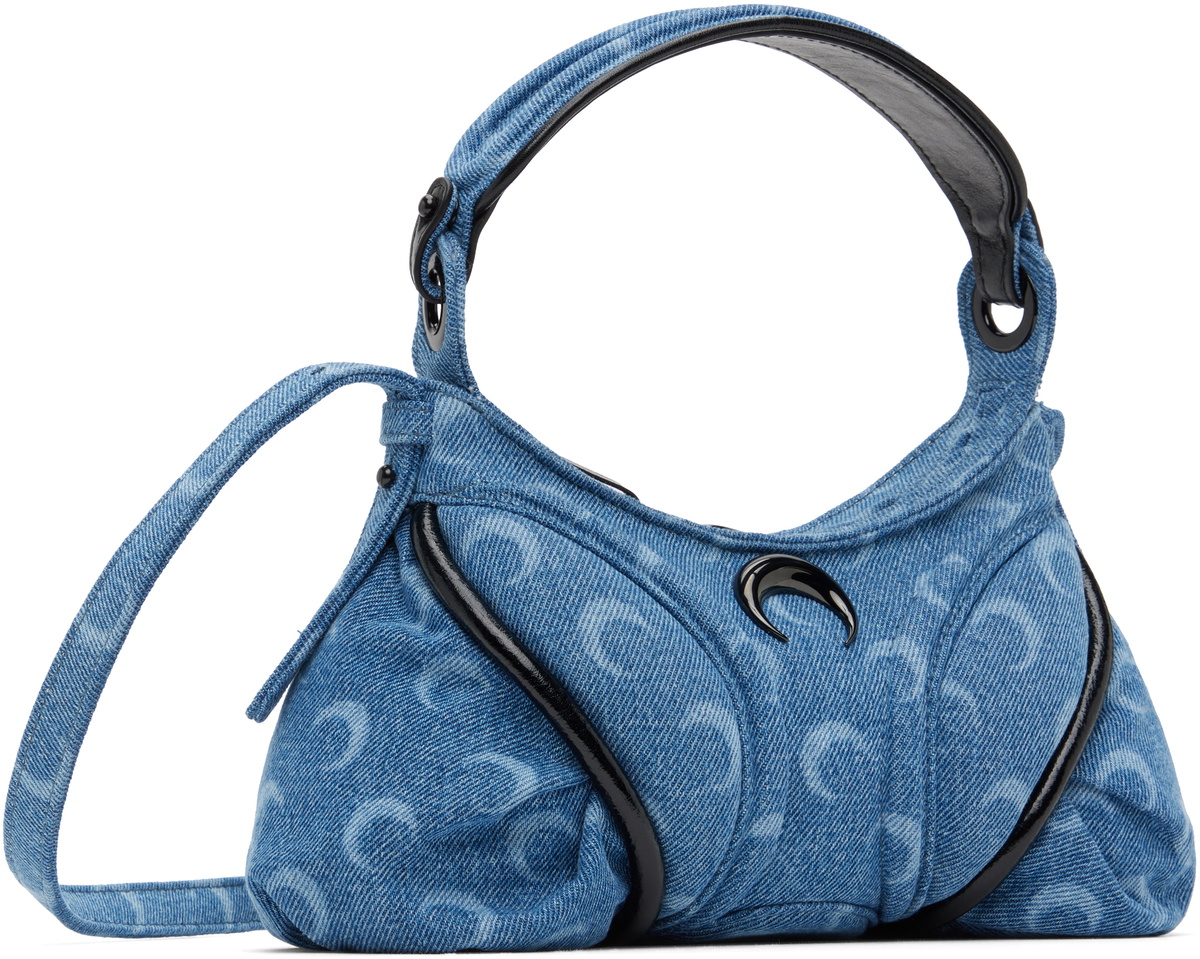 Marine Serre Blue Moon Laser Futura Mini Denim Bag Marine Serre Marine Serre Blue Moon Laser Futura Mini Denim Bag Marine Serre