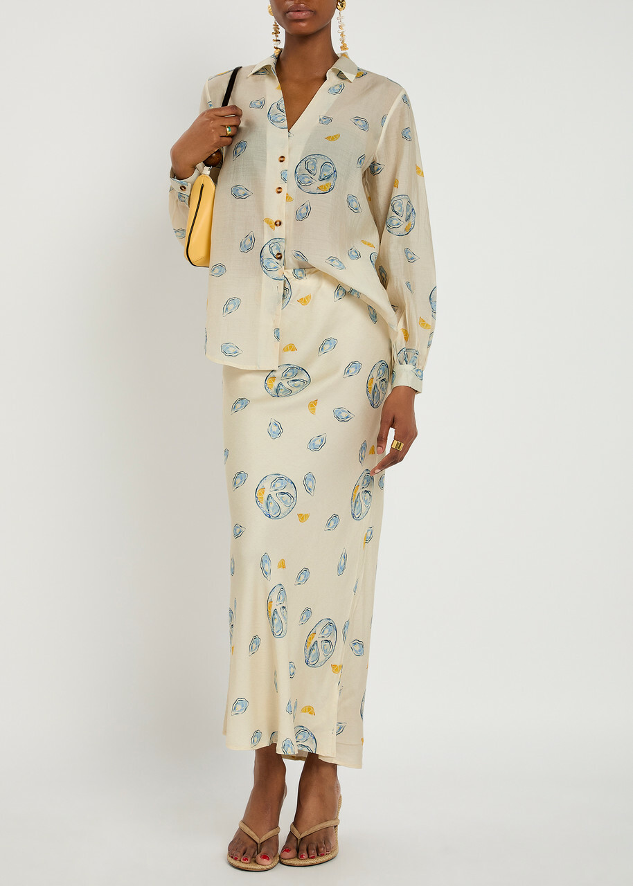 Never Fully Dressed Oyster Miley Printed Woven Shirt Cream