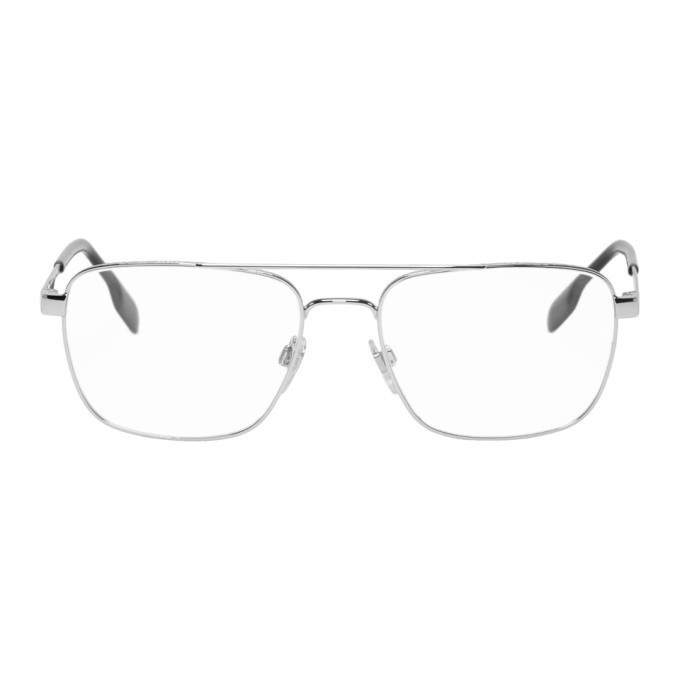 Photo: Burberry Silver and Black Navigator Glasses