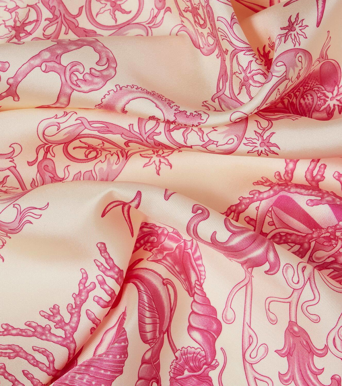 Versace Underwater Barocco silk satin scarf