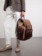 Brunello Cucinelli - Leather-Trimmed Herringbone Canvas Backpack
