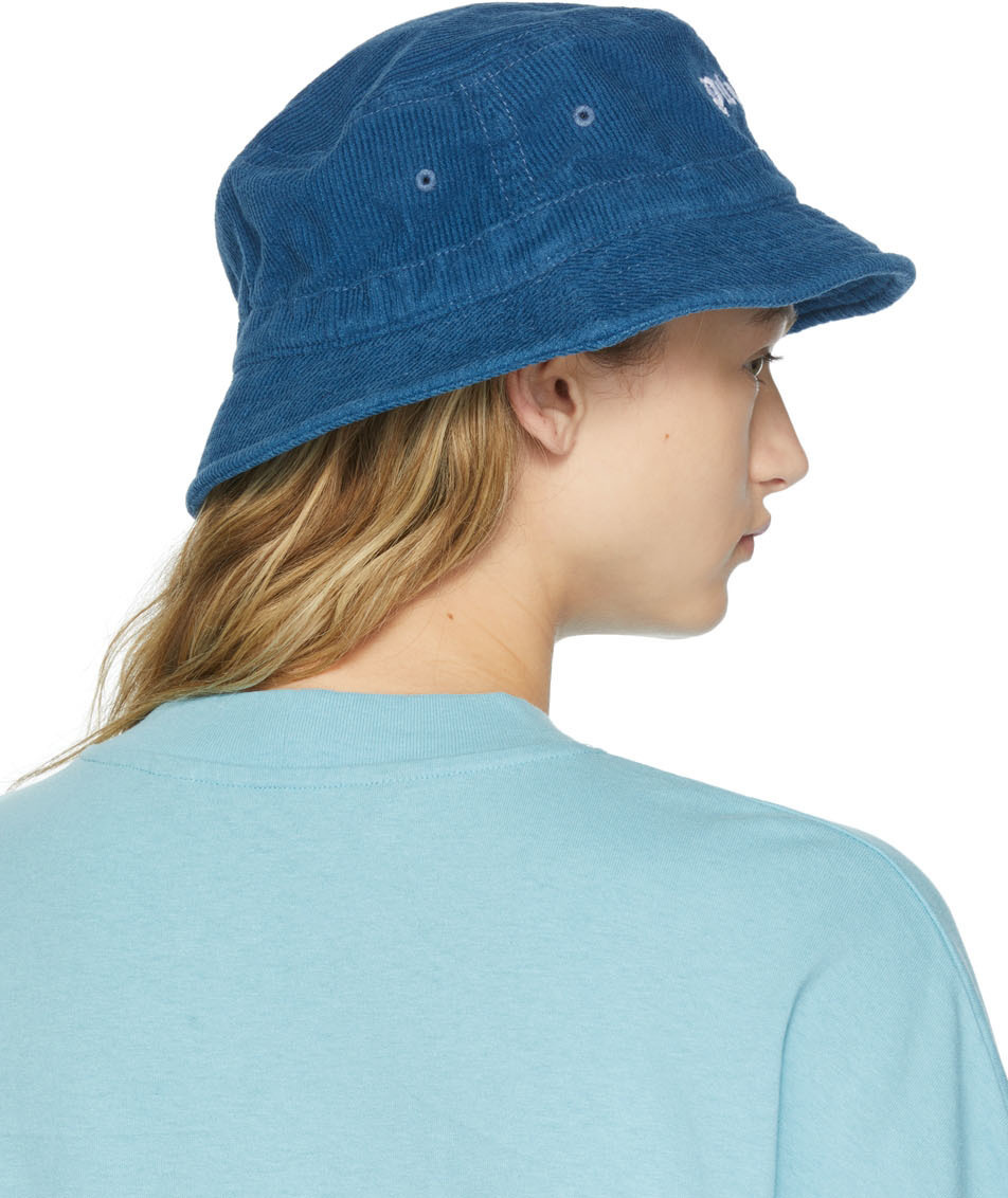 Palm Angels Navy Classic Logo Bucket Hat Palm Angels