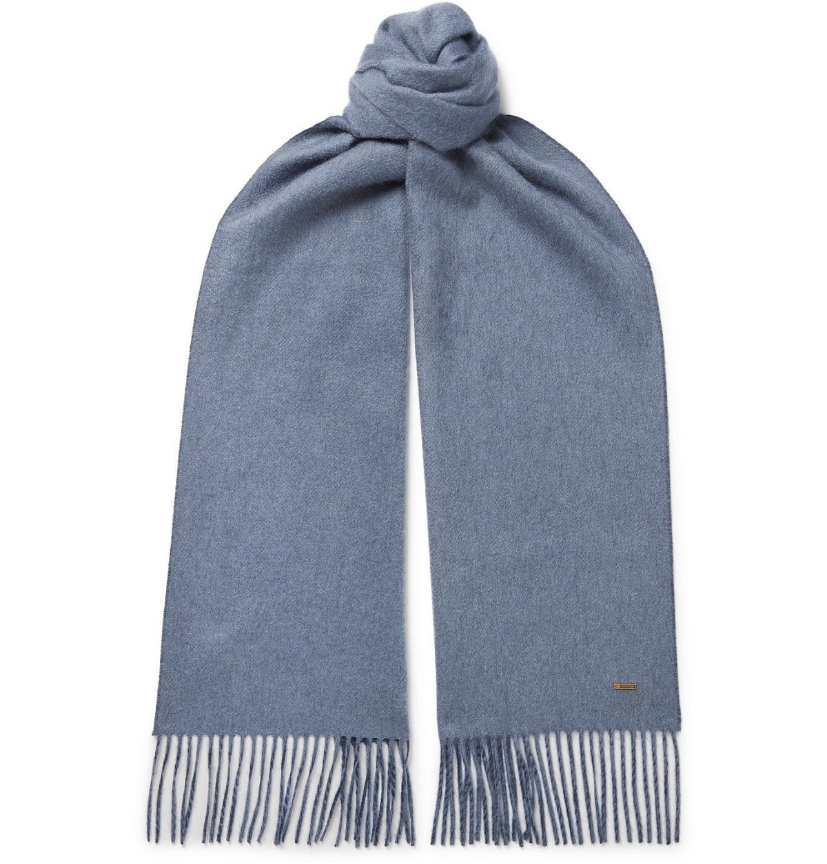 Photo: Dunhill - Fringed Cashmere Scarf - Blue