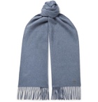 Dunhill - Fringed Cashmere Scarf - Blue