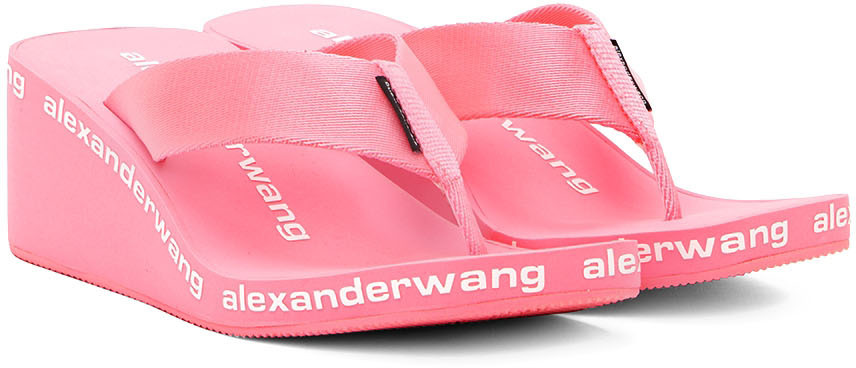 この夏に履きたい！【alexanderwang】wedge flip flop sandal Alexander Wang logo-print Wedge Flip Flops | Black | FARFETCH