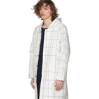 House of the Very Islands White and Blue Window Pane Check Coat