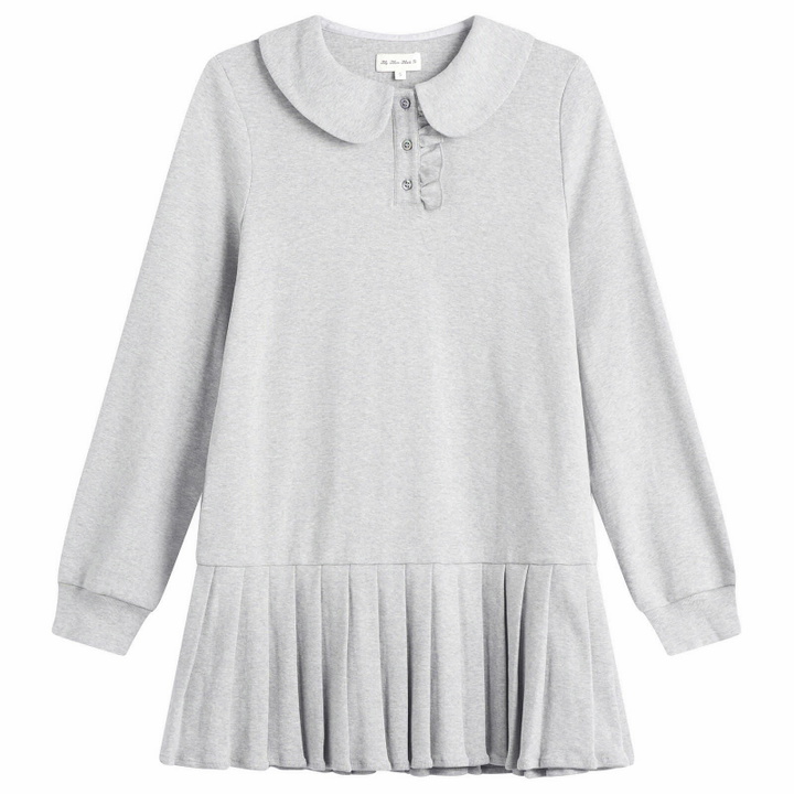 Photo: My Mum Made It Women's Polo Mini Long Sleeve Pleat Dress in Grey