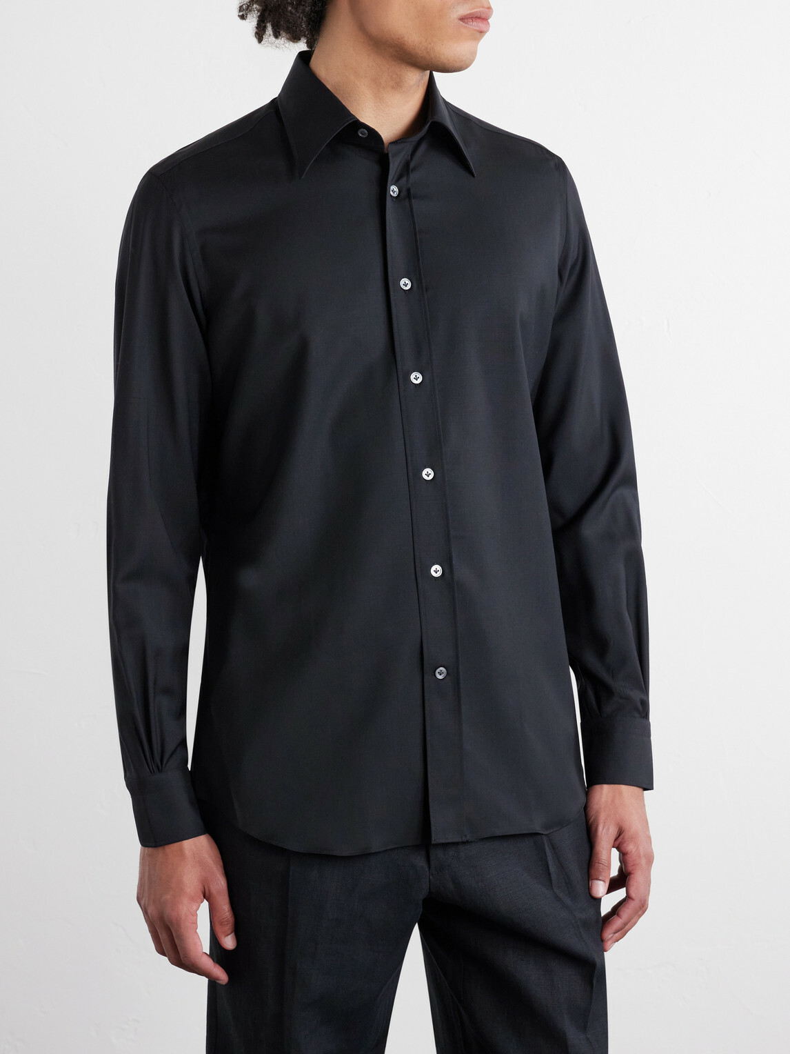 Thom Sweeney - Wool Shirt - Black