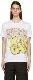 Comme des Garçons Shirt White KAWS Edition Logo T-Shirt