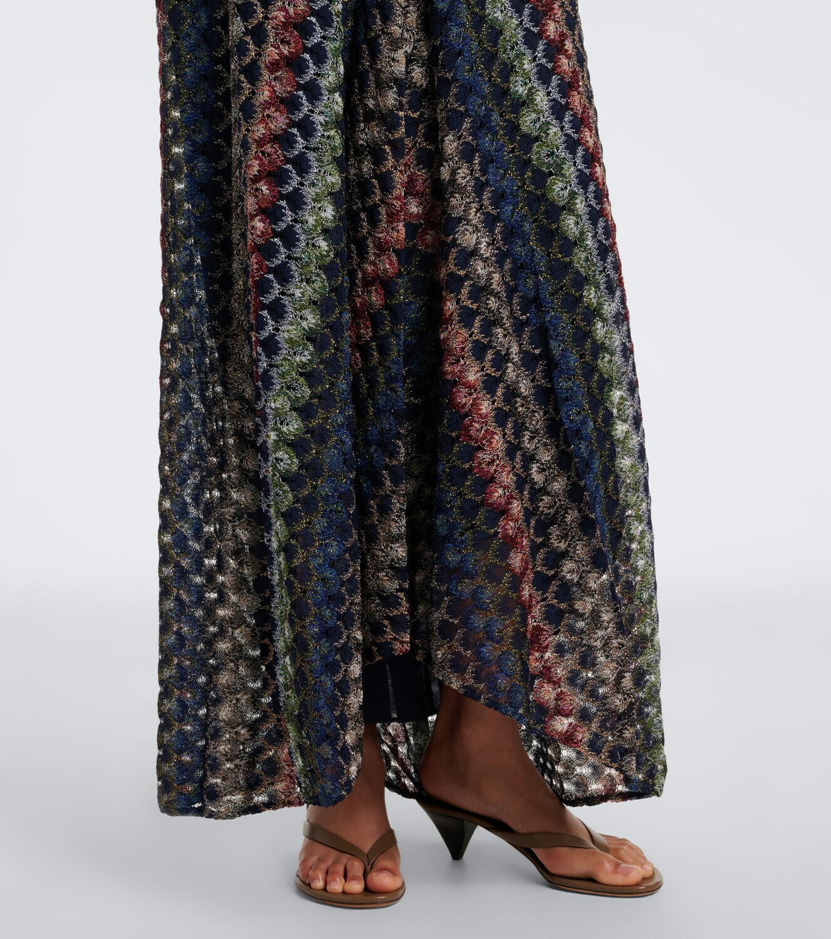 Missoni Gathered knitted maxi dress