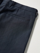 Paul Smith - Gents Slim-Fit Tapered Cropped Linen Trousers - Blue