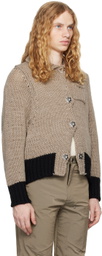 OUAT Taupe Meta Knit Cardigan